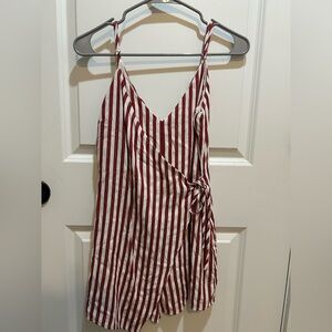 Wild Honey Red and White Striped Mini Dress